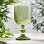 Palermo Set Of Four Green Ribbed Wine Glasses, thumbnail 3 of 5