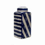 Blue And White Striped Ceramic Ginger Jar, thumbnail 4 of 5