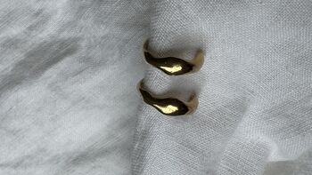 Gold Vermeil Organic Hoops, 4 of 4