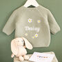 Personalised Baby Cardigan With Daisy And Name Embroidery, thumbnail 1 of 12