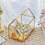 Gold Glass House Shaped Box With Lid, thumbnail 3 of 6
