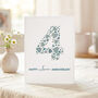 Love Hearts Linen 4th Anniversary Card, thumbnail 1 of 3