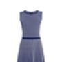Sienna Striped Fit And Flare Knitted Dress In Blue, thumbnail 3 of 3
