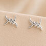 Sterling Silver Barbed Wire Stud Earrings – 7mm X 9mm, thumbnail 1 of 6
