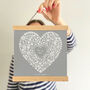 Personalised Mothers Day Floral Heart Oak Wall Hanging, thumbnail 3 of 8