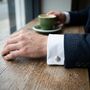 Silver Organic Dog Nose Print Cufflinks, thumbnail 3 of 7