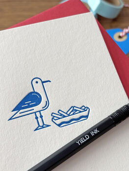 'Chippy Tea Seagull' Letterpress Card, 3 of 3