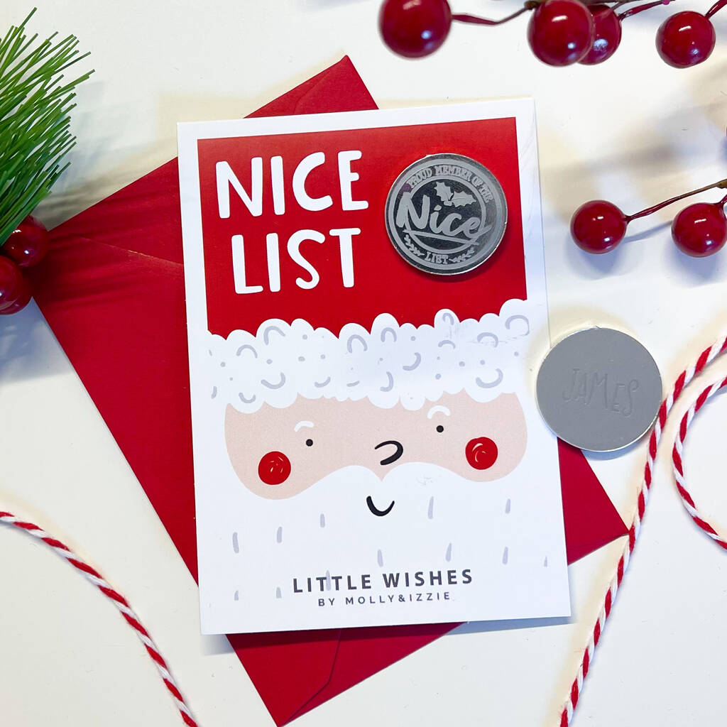 Personalised 'Nice List' Christmas Coin, 1 of 2