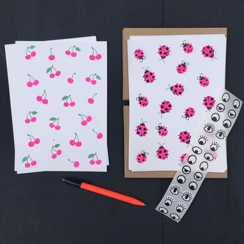Writing Paper Set Cherry And Ladybird Design, 2 of 2