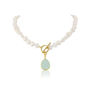 Mustique White Pearl Necklace With Lemon Topaz Drop, thumbnail 4 of 6