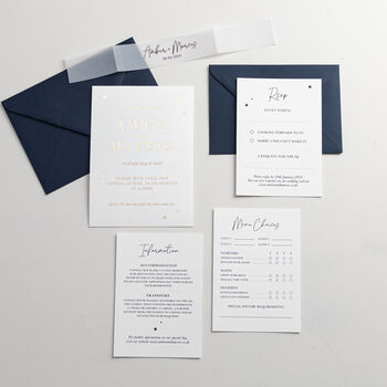 Moon And Stars Wedding Invitation Suite Sample Pack, 2 of 6