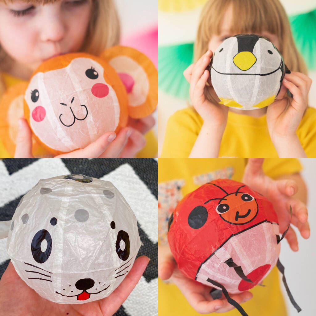 Four Japanese Animal Paper Balloons For Kids Party's, 1 of 3