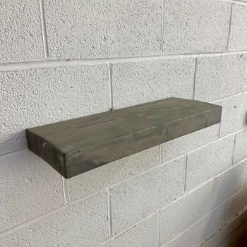 Reclaimed Industrial Floating Shelf With Brackets 577, 2 of 8