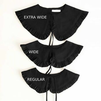 Black Cotton Detachable Collar With Frill, 4 of 4