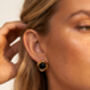 Gold Black Agate Statement Stud Earring, thumbnail 1 of 5