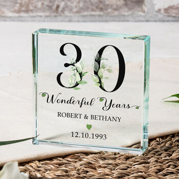 Wonderful Years Anniversary Glass Keepsake For Couple, 2 of 3