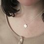 Personalised Handstamped Initial And Date Disc Necklace, thumbnail 2 of 12