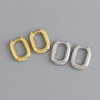 Mini Squared Oval Hoops, thumbnail 4 of 5