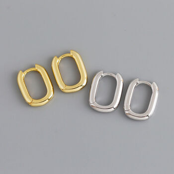 Mini Squared Oval Hoops, 4 of 5