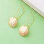 Gold Plated Hammered Shield Drop Earrings, thumbnail 1 of 5