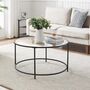 Round Coffee Table Glass Table With Steel Frame, thumbnail 1 of 10