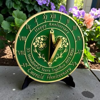 55th Emerald Anniversary Sundial Gift Celebration Present, 4 of 11