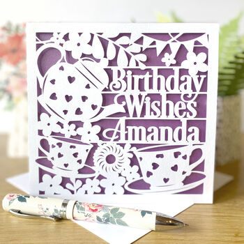 Personalised Afternoon Tea Birthday Card By SAS Creative ...