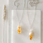 Citrine Crystal Pendant Necklace In Silver, thumbnail 1 of 4
