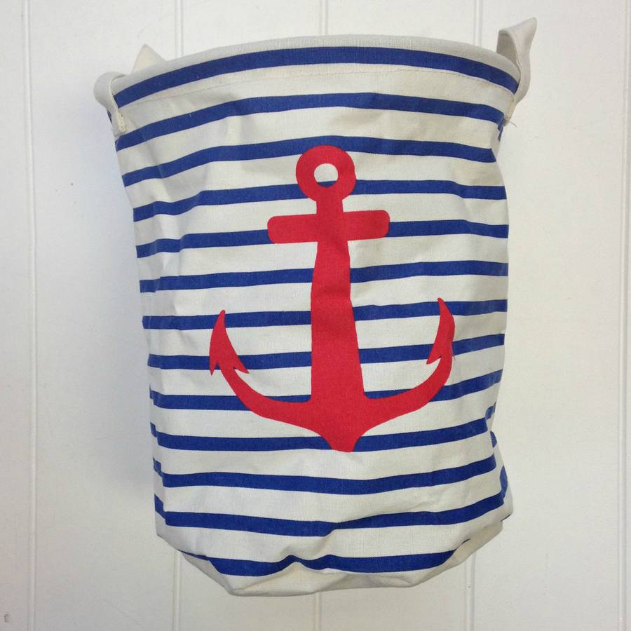 pair of nautical red and blue laundry basket by posh totty designs ...