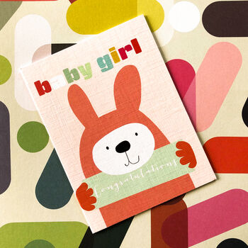 Mini Bunny Baby Girl Card, 4 of 4