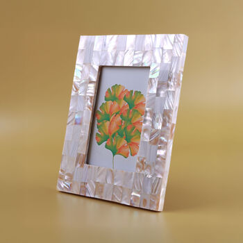 G Decor Vivianne Mother Of Pearl Handmade Photo Frame Opaline Édition D’art, 3 of 3