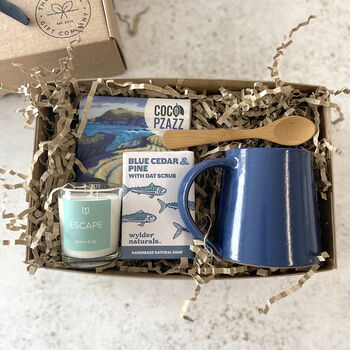 Escape Mug, Candle And Chocolate Natural Gift Set, 7 of 7