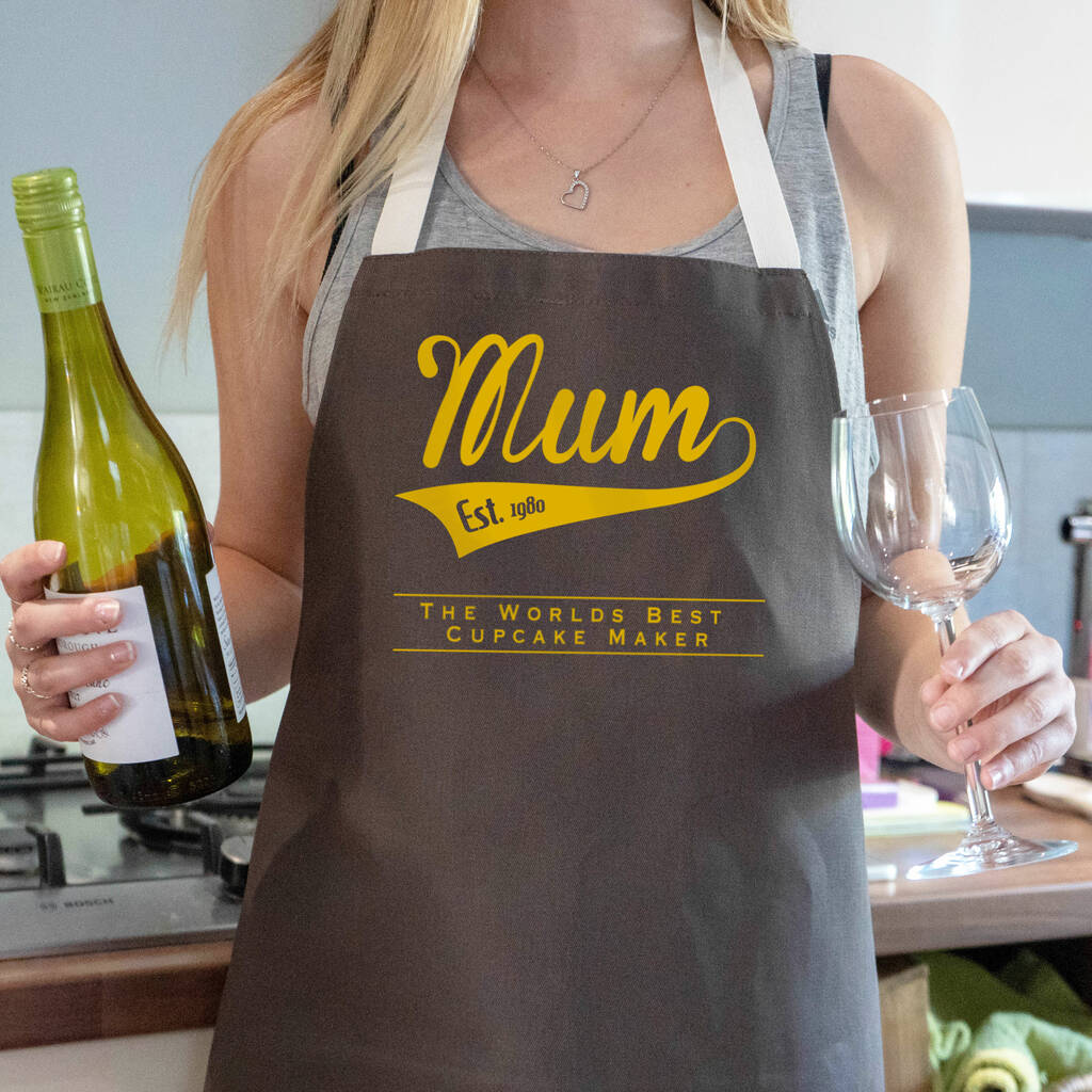 Personalised Ladies Retro Style Apron With Pocket By Meenymineymo