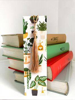 House Plant Pattern Personalised Bookmark, 2 of 7