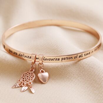 'Favourite Person' Meaningful Word Bangle, 3 of 5