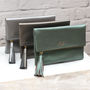 Personalised Luxury Italian Leather Foldover Clutch Bag, thumbnail 1 of 7