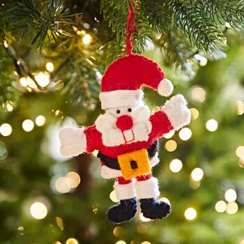 Set Of Three Felt Christmas Tree Decorations, 3 of 9