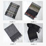 Men's Lambswool Check Initial Scarf, thumbnail 5 of 6