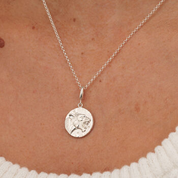 Sterling Silver Leo Zodiac Charm Necklace, 3 of 6