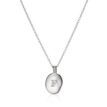 Women's Engraved Silver Initial Necklace, 3 of 10