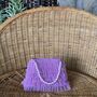 Lilac Tulle Frill Pouch Bag With Pearl Handle, thumbnail 4 of 6