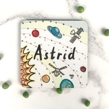 Personalised Space Placemat And Coaster Set, 4 of 6