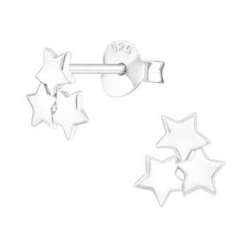 Hip Hip Hooray Star Cluster Silver Earrings, 3 of 5