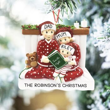 Personalised Pyjama Family Christmas Decoration, 2 of 4