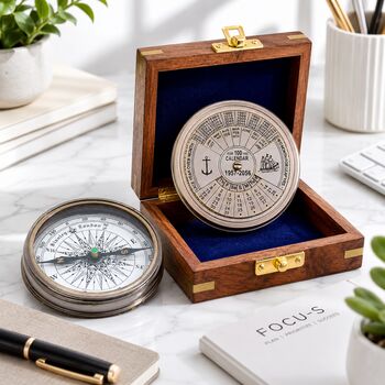 Personalised Three Inches 41st Birthday 100 Year Calendar Compass, 4 of 12
