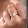 Sterling Silver One Carat Pear Cut Moissanite Diamond Classic Single Stone Engagement Ring, thumbnail 5 of 9
