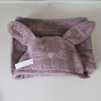 Personalised Hooded Baby Bath Towel Bunny Rabbit, 2 of 11