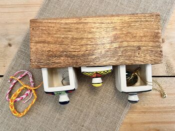 Mini Wooden Three Drawer Ceramic Chest Trinket Box, 7 of 7