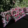 Ivy Leaf Silk Suzani Cushion Double Sided Ikat, thumbnail 1 of 4