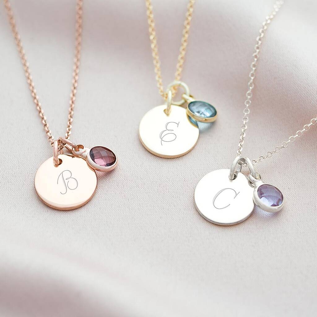 Personalised Initial Birthstone Necklace, 1 of 9